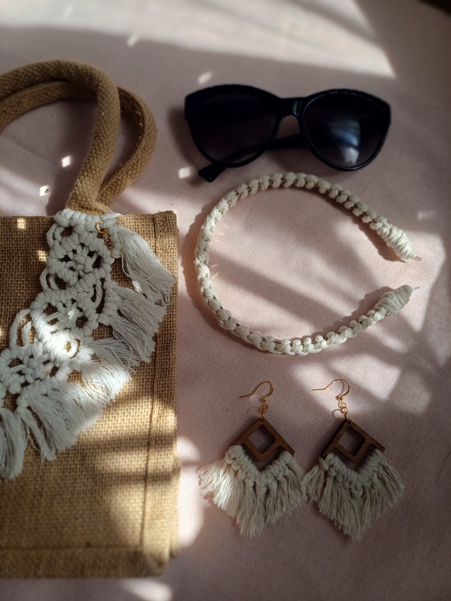 Boho Hair Band - Canary Macrame