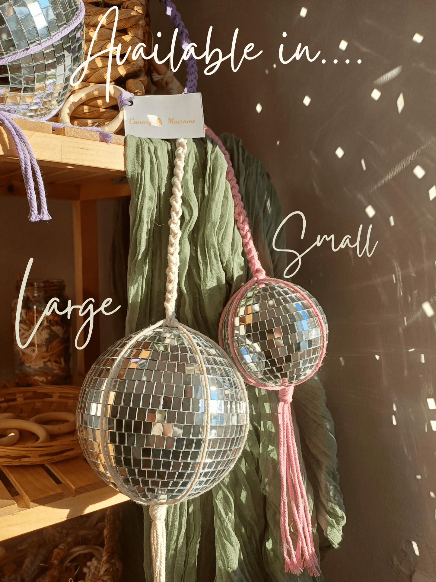 Disco Ball Macrame Hanger - Canary Macrame