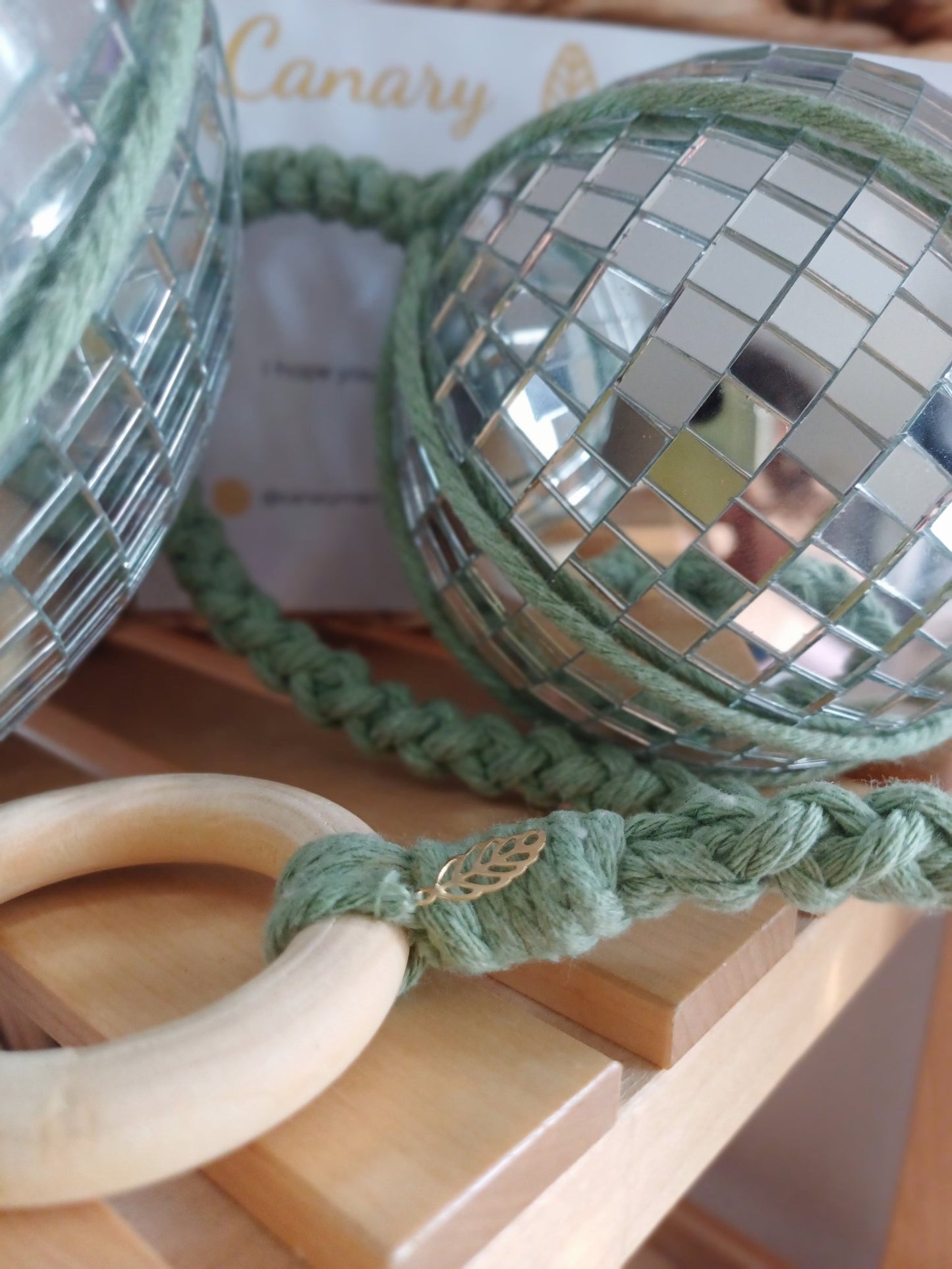 Disco Ball Macrame Hanger - Canary Macrame