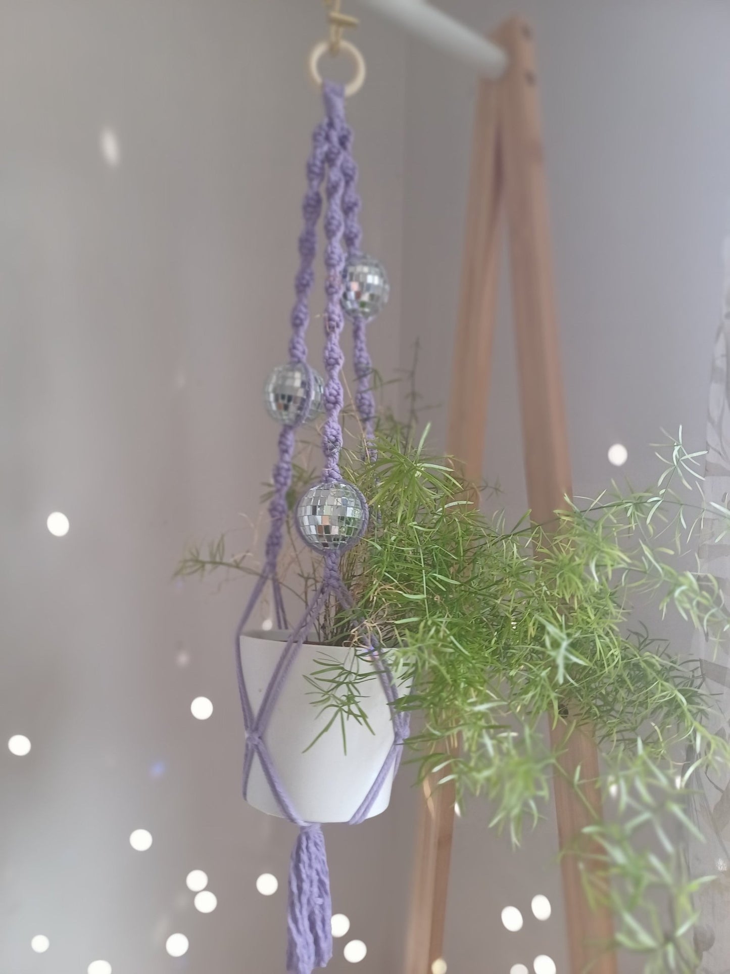 Disco Macrame Plant Hanger - Canary Macrame