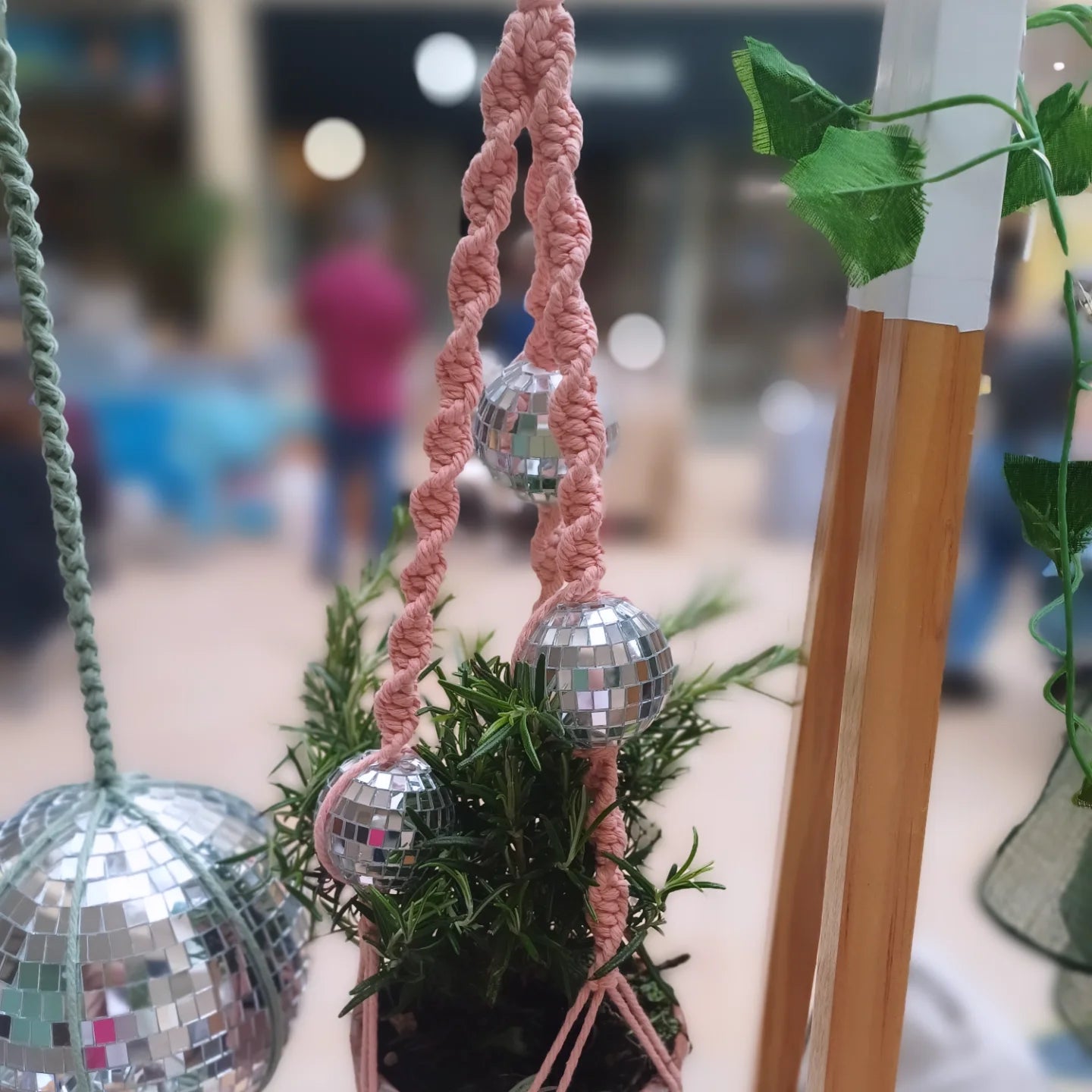 Disco Macrame Plant Hanger - Canary Macrame