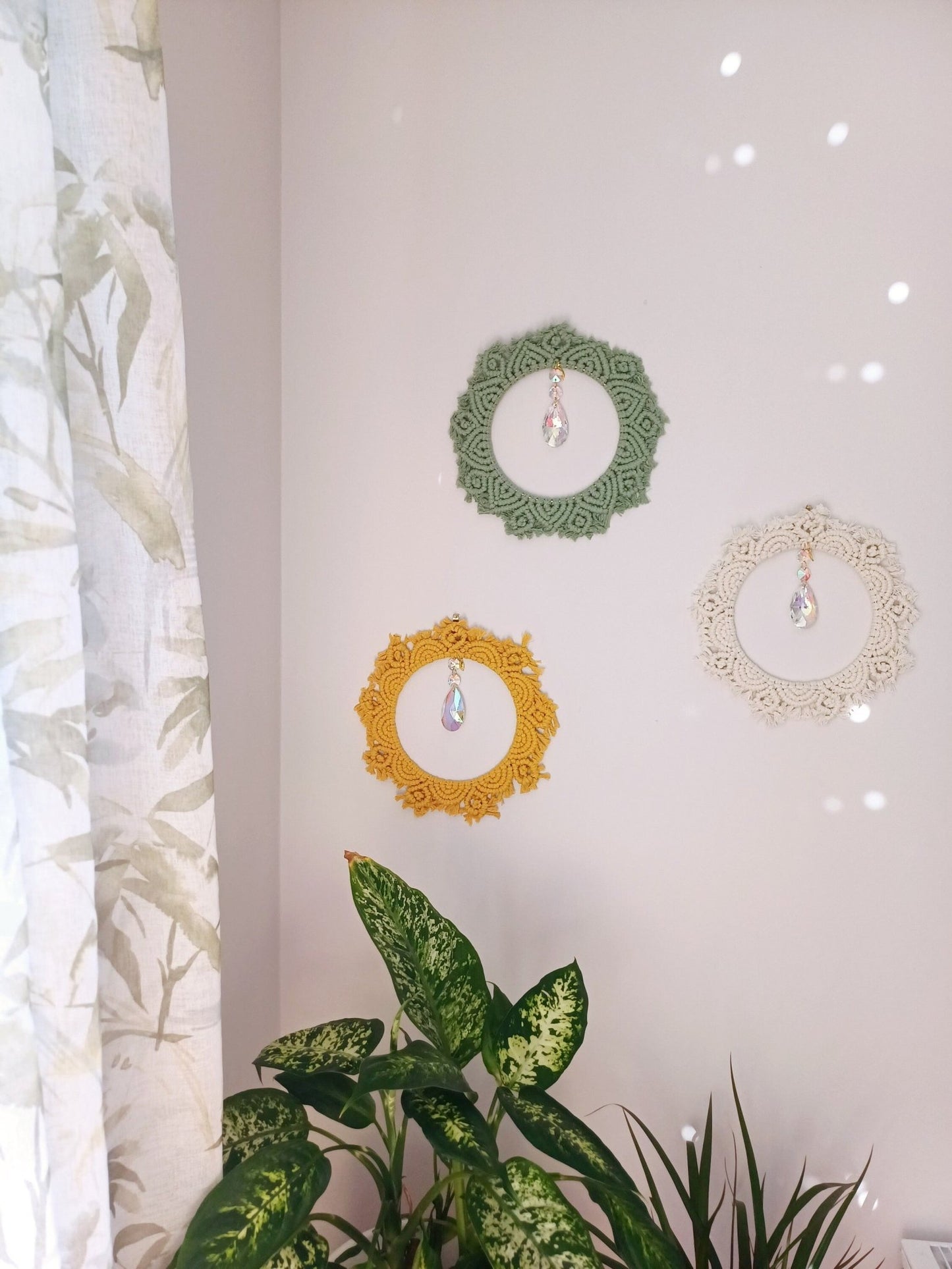 Mandala Flower Suncatcher - Canary Macrame