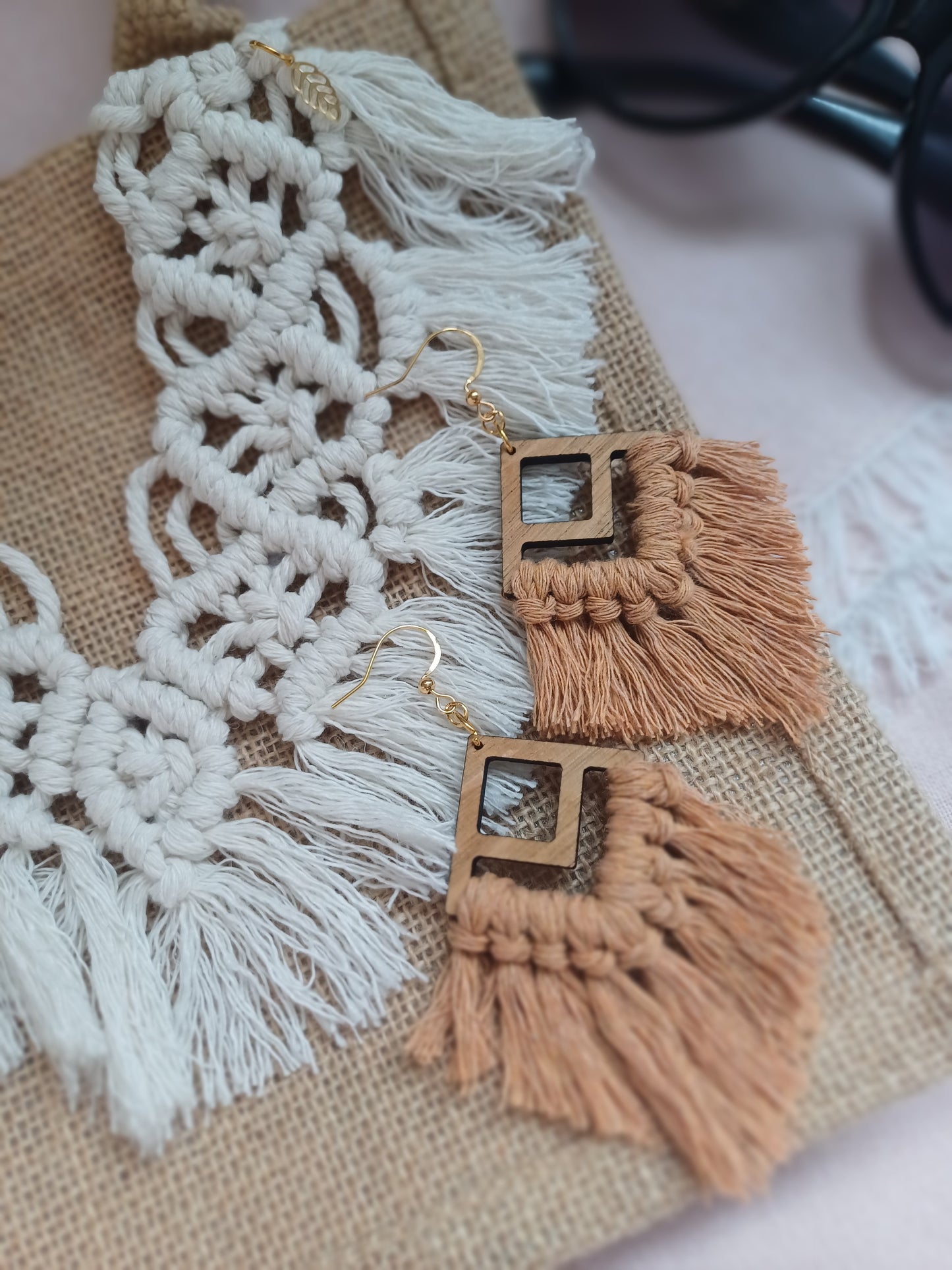 Fringe Statement Earrings - Diamond Design