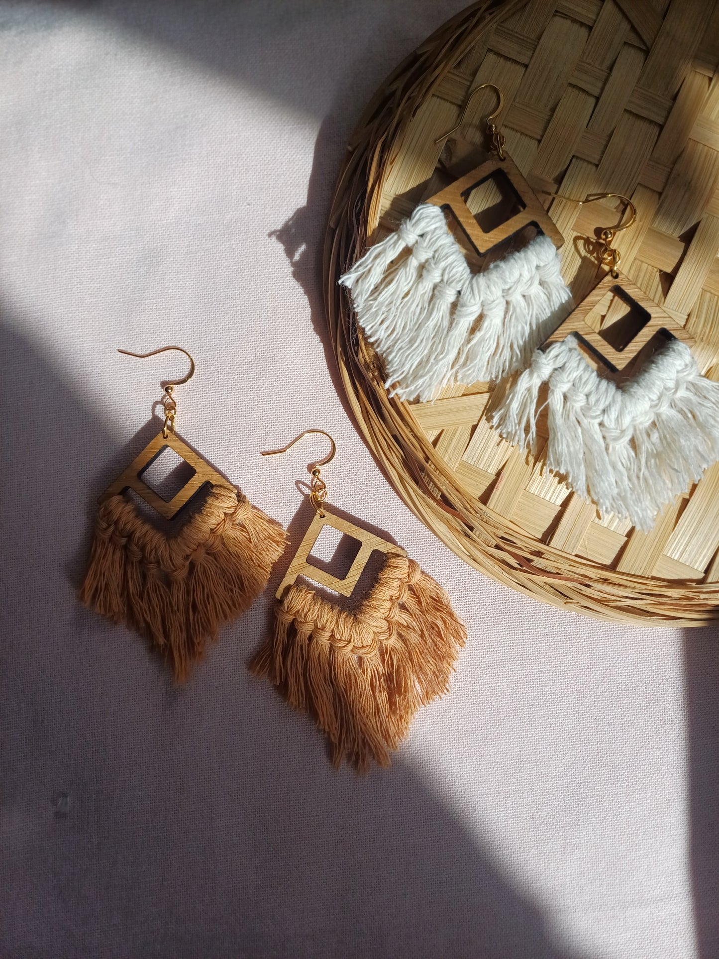 Fringe Statement Earrings - Diamond Design