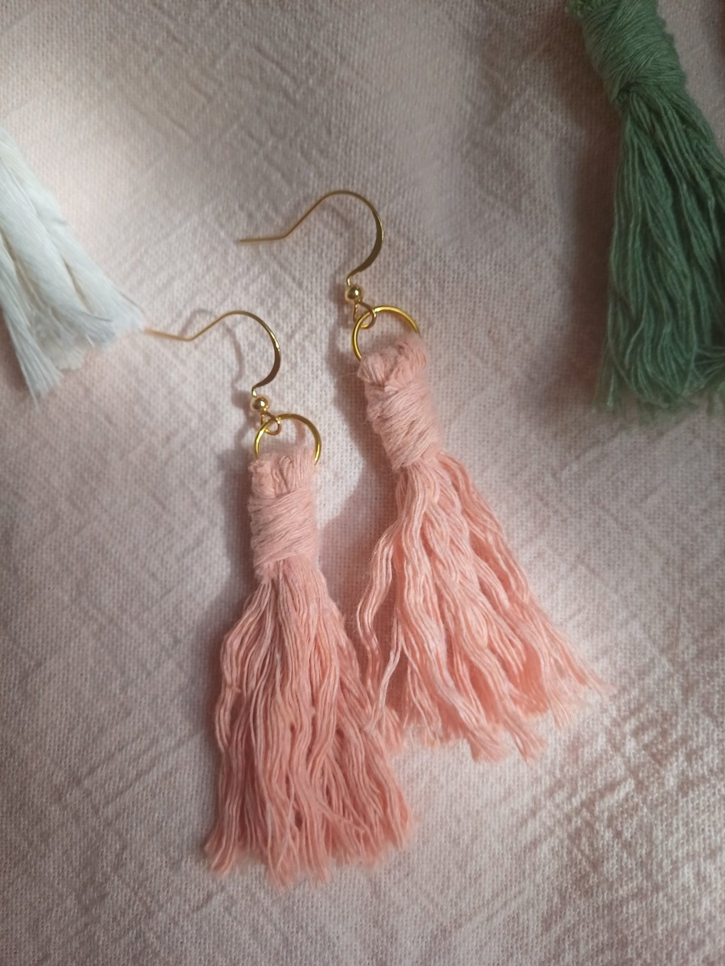 Tassel Drop Earrings - Canary Macrame