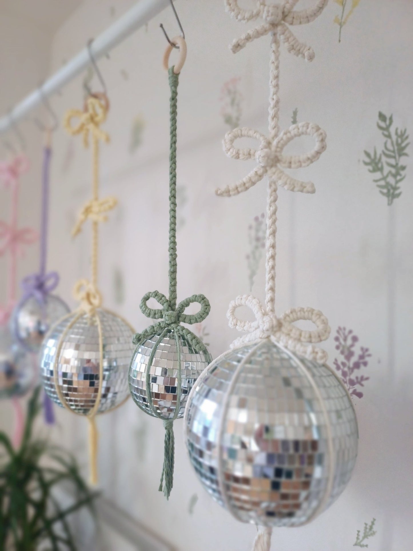 The Bow Disco Ball (3 Bows) - Canary Macrame