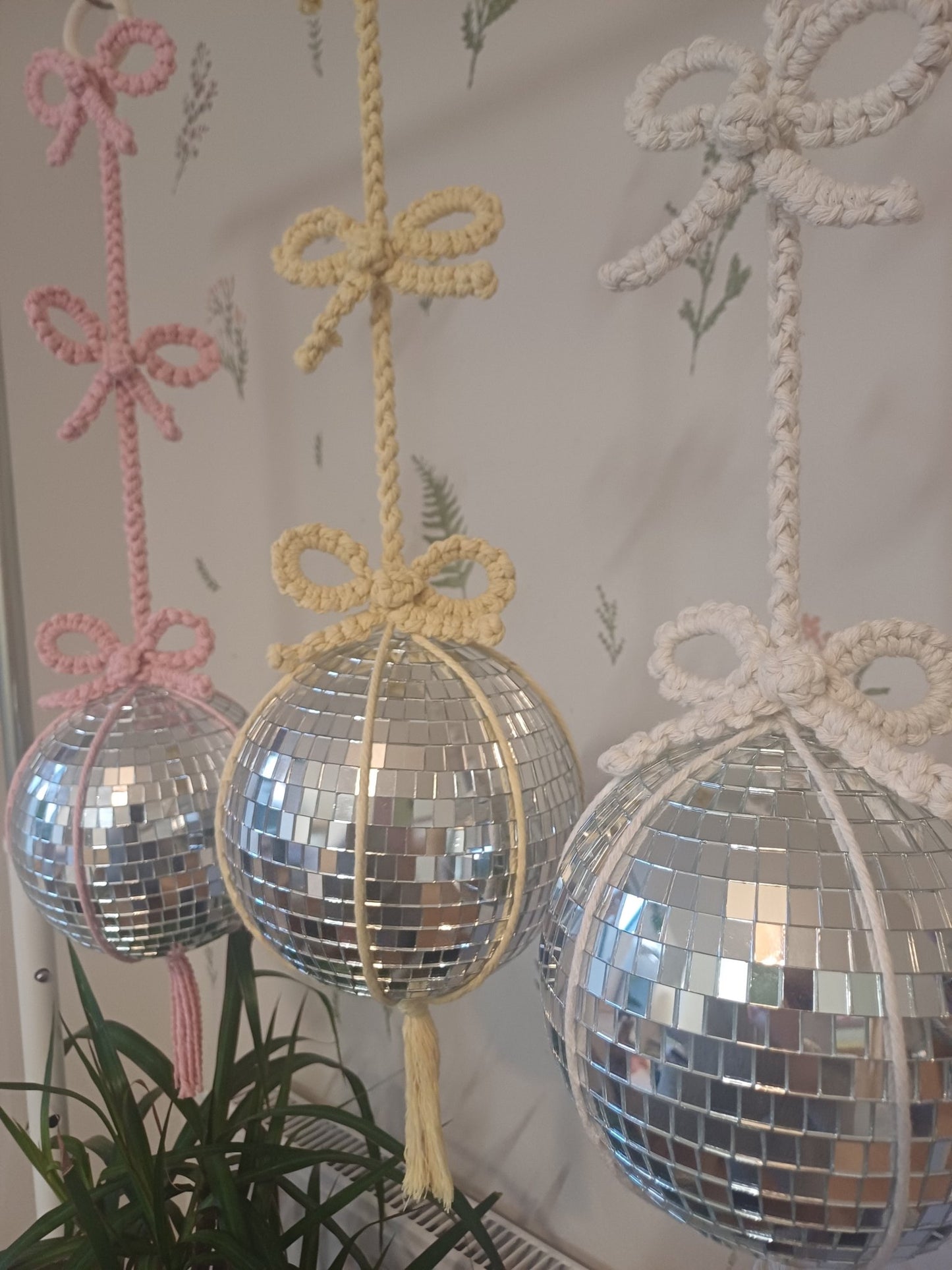 The Bow Disco Ball (3 Bows) - Canary Macrame