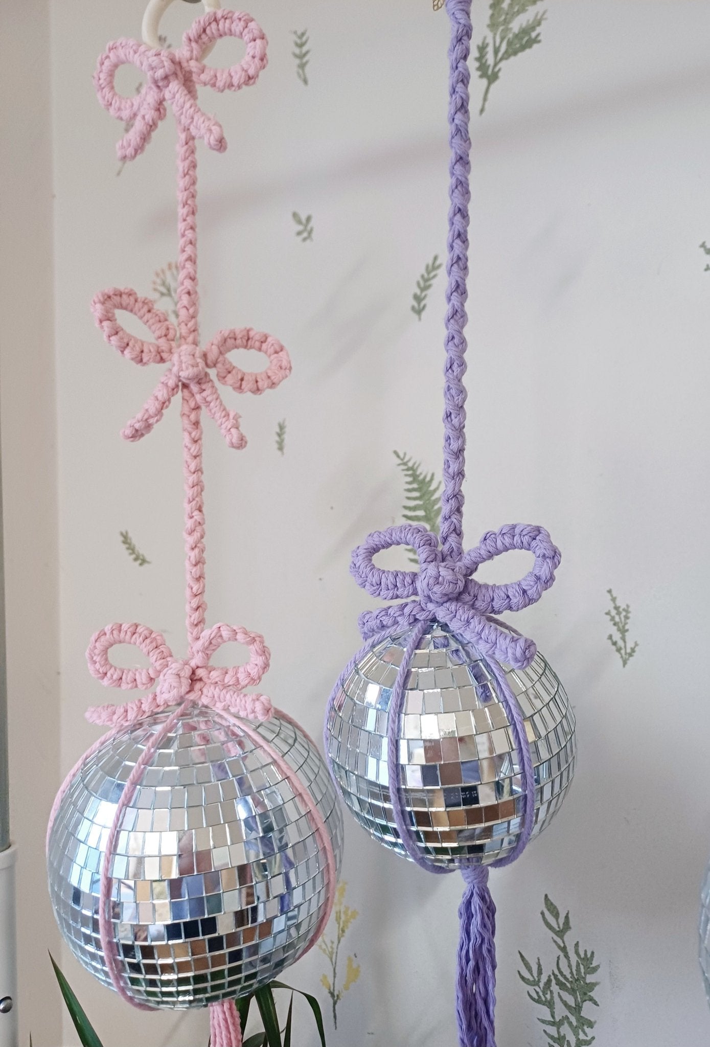 The Coquette Bow Disco Ball (Single Bow) - Canary Macrame