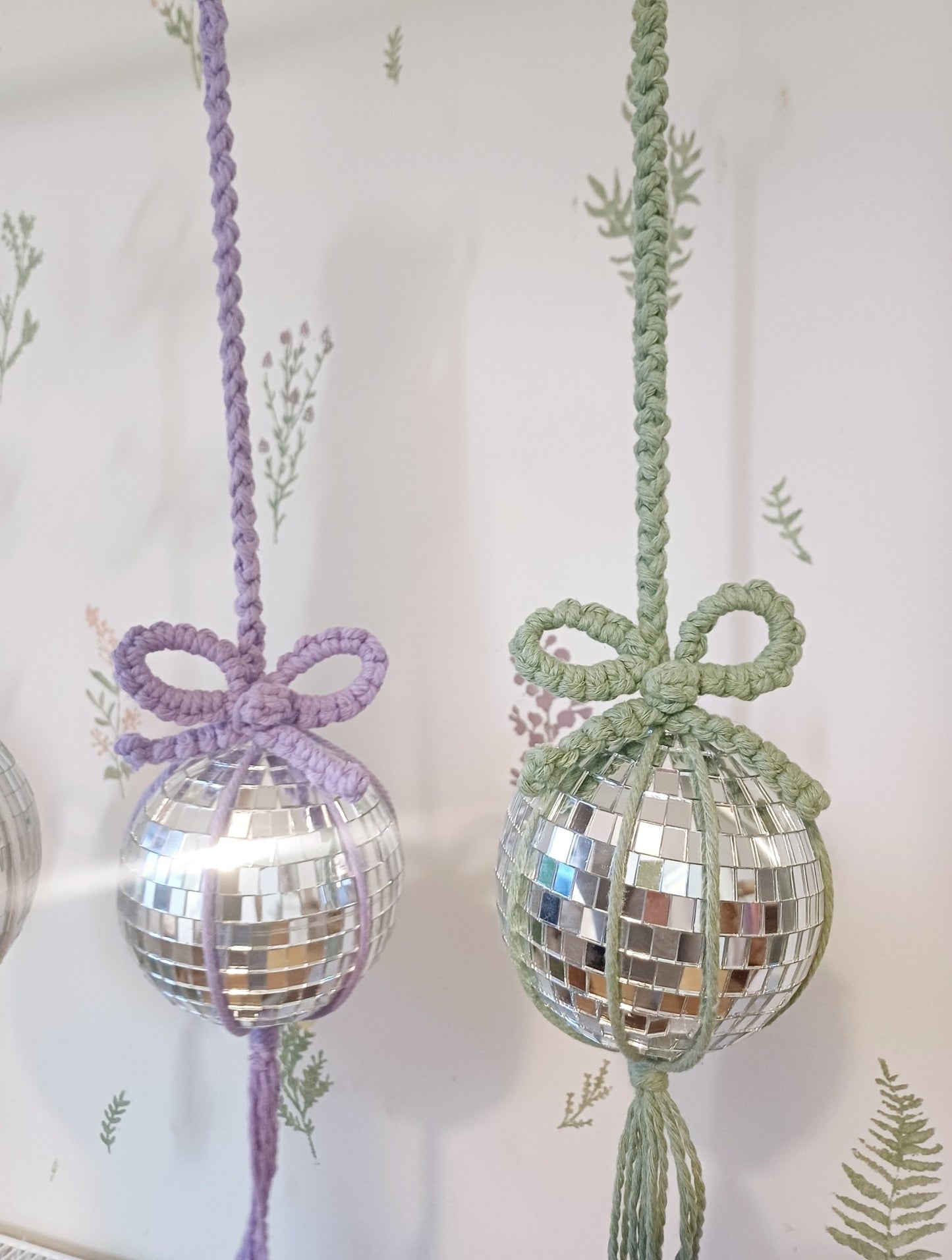 The Coquette Bow Disco Ball (Single Bow) - Canary Macrame