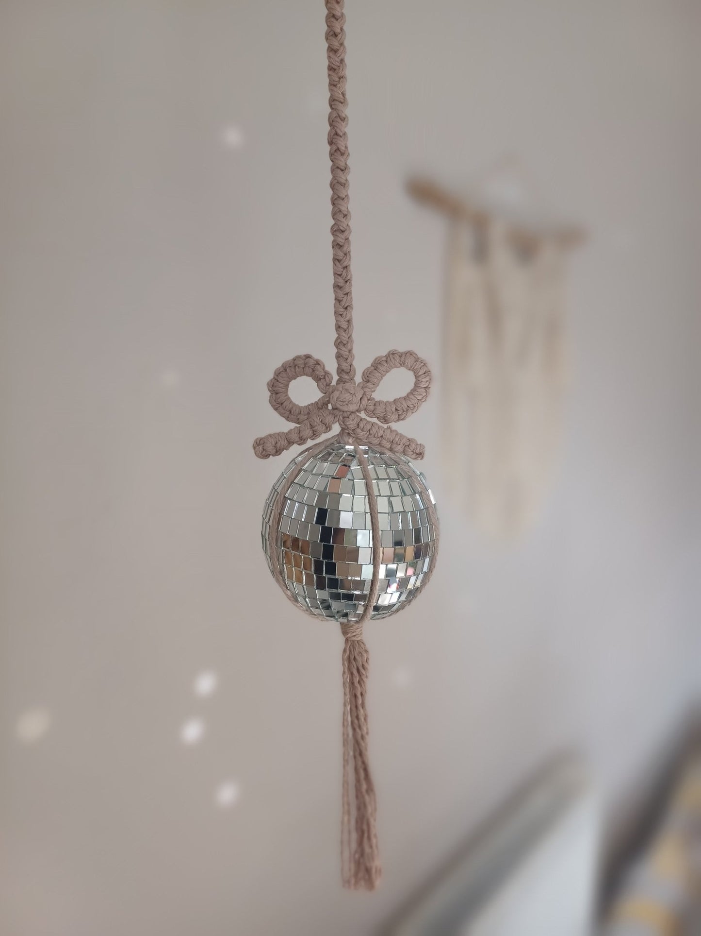 The Coquette Bow Disco Ball (Single Bow) - Canary Macrame