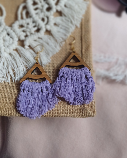 Fringe Statement Earrings - Triangle Design