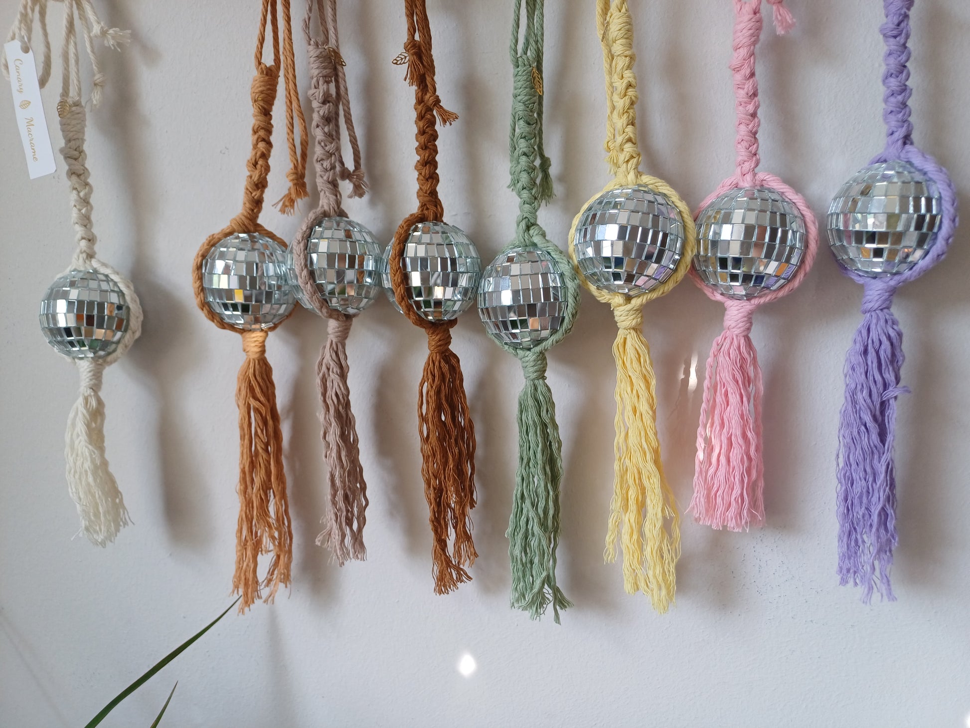 Disco ball rear view mirror accessories Mini Disco Ball with adjustable ties