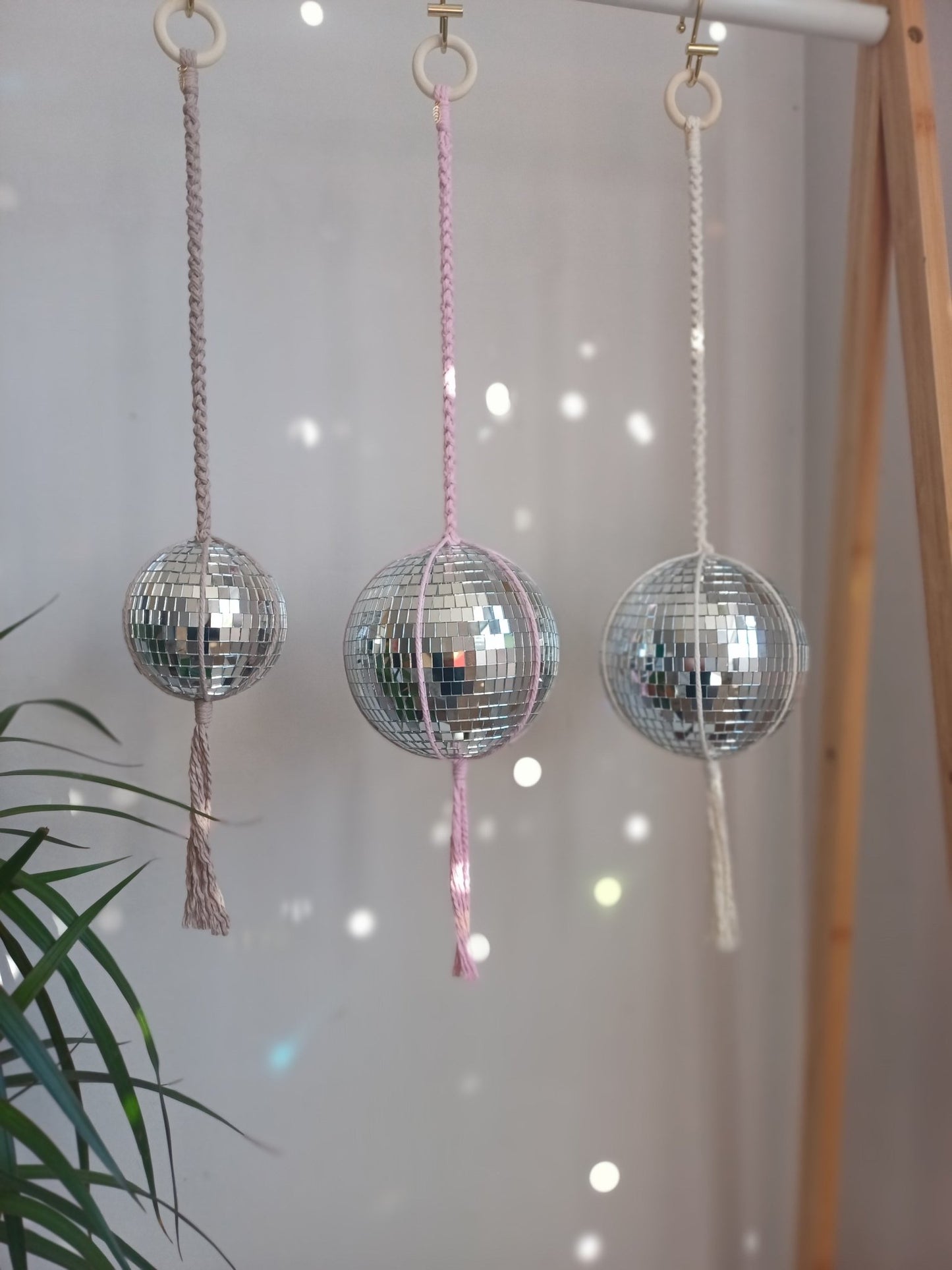 Disco Ball Macrame Hanger - Canary Macrame