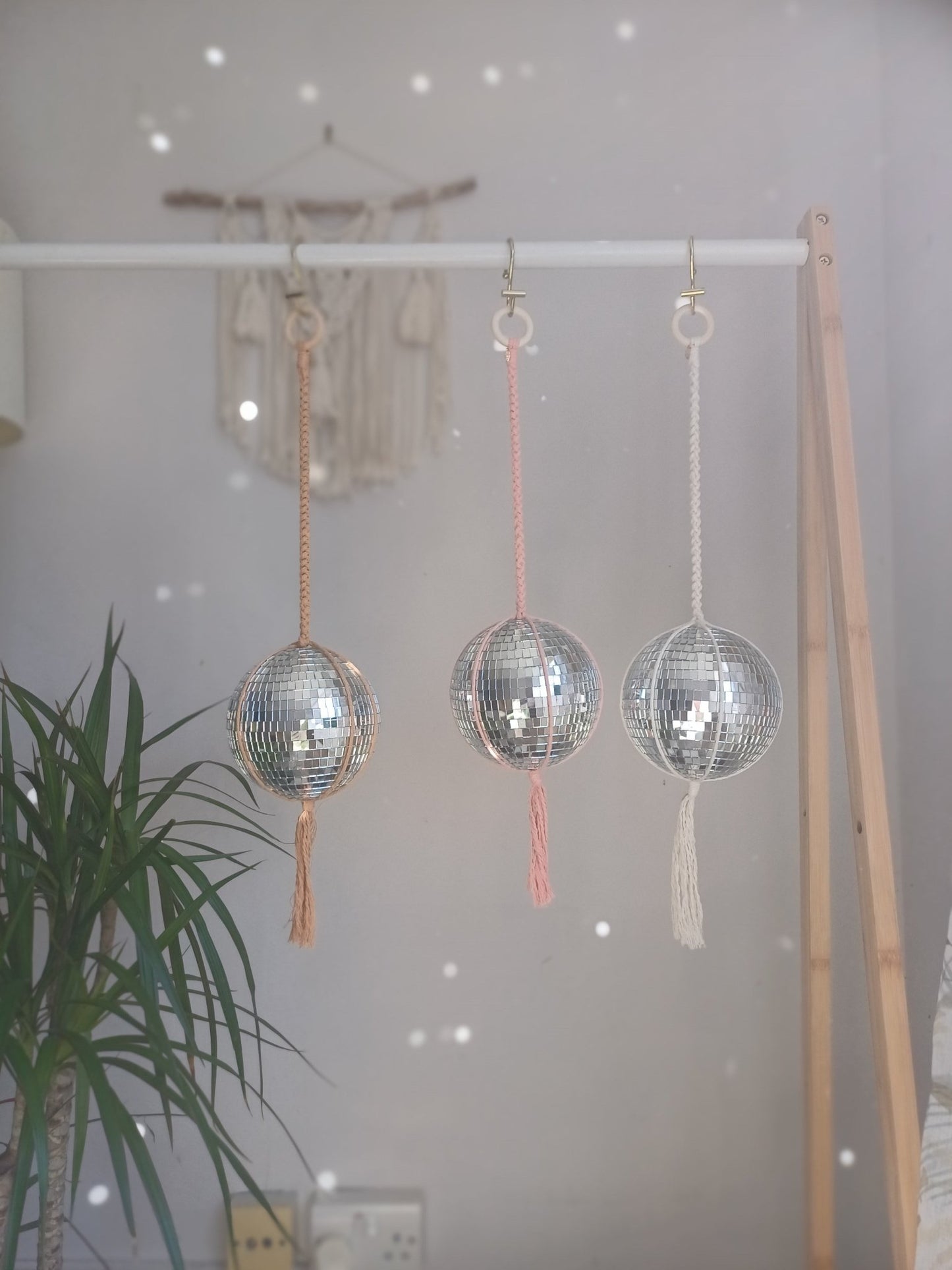 Disco Ball Macrame Hanger - Canary Macrame