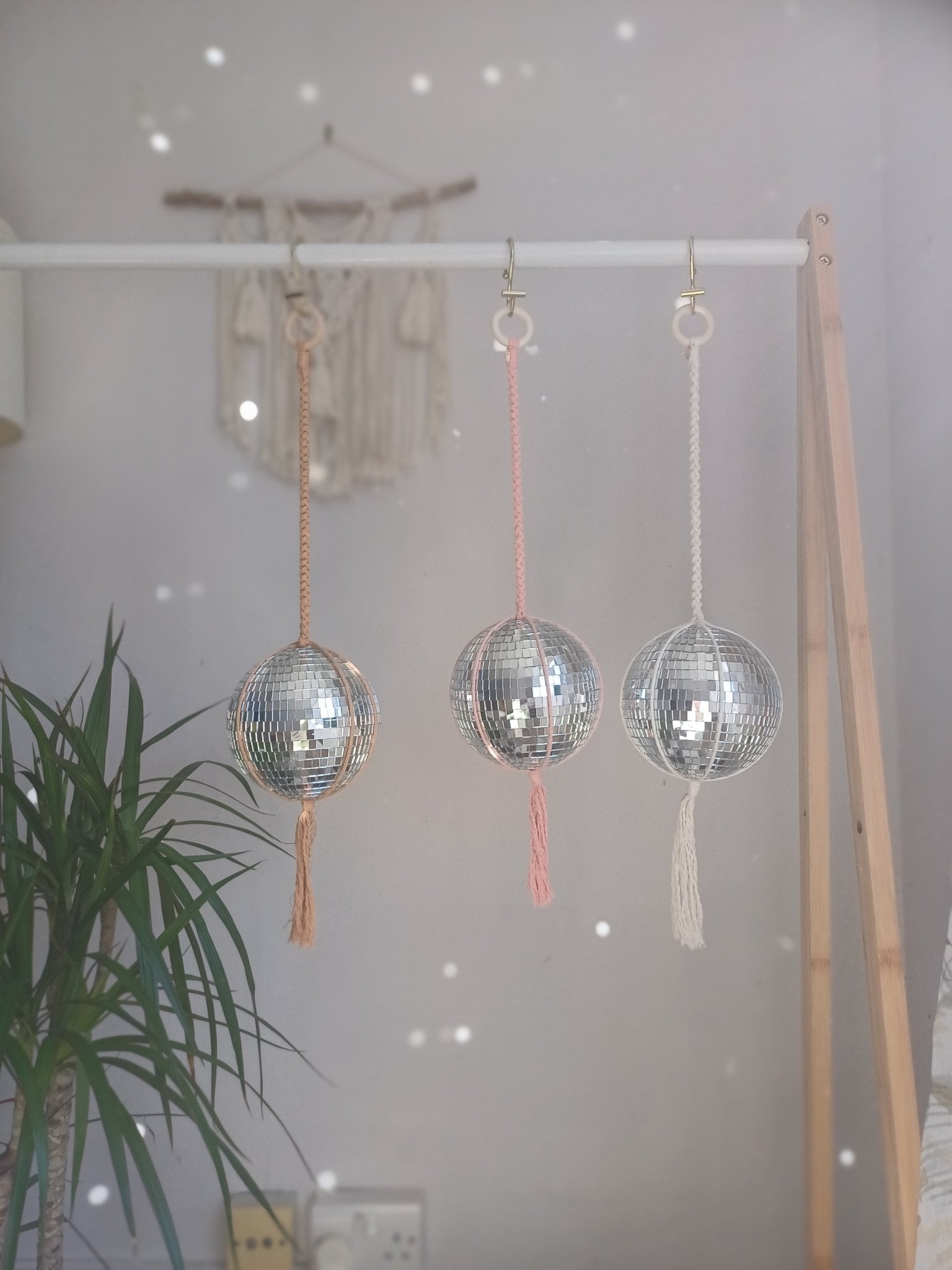 Disco Ball Macrame Hanger - Canary Macrame