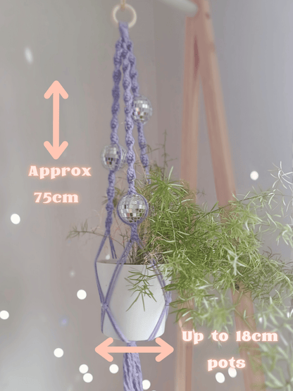 Disco Macrame Plant Hanger - Canary Macrame