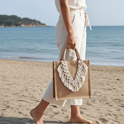 Macrame Jute Bags - Canary Macrame