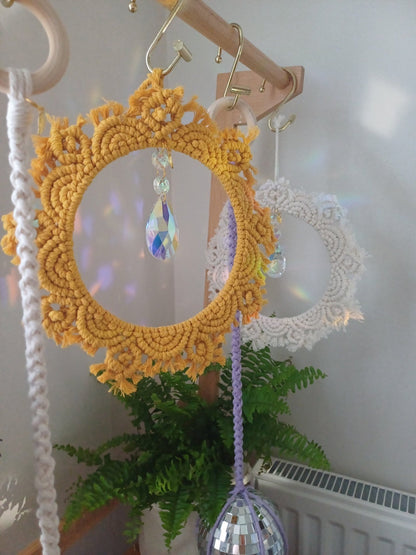 Mandala Flower Suncatcher - Canary Macrame