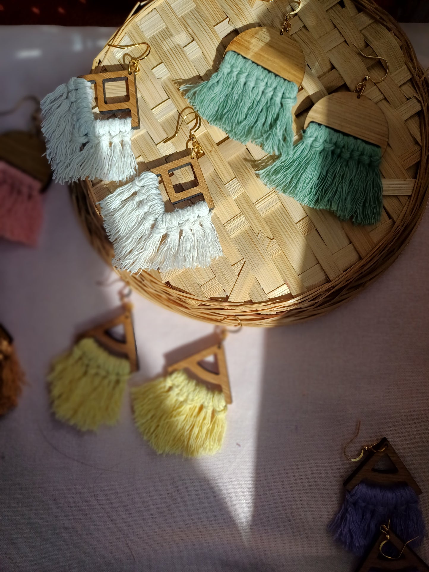 Fringe Statement Earrings - Triangle Design