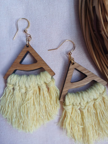 Fringe Statement Earrings - Triangle Design