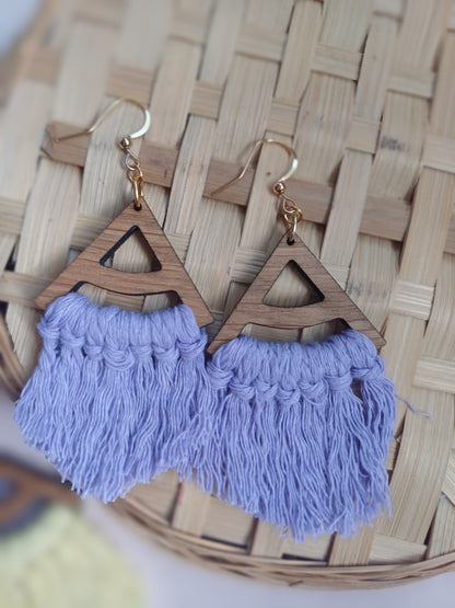 Fringe Statement Earrings - Triangle Design