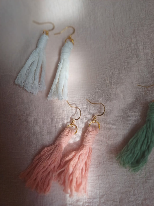 Tassel Drop Earrings - Canary Macrame