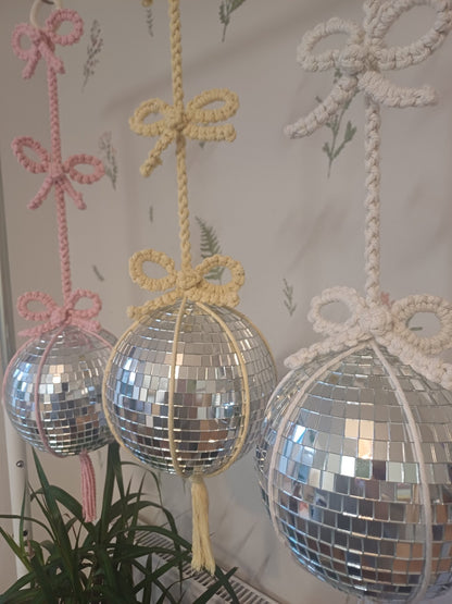 The Bow Disco Ball (3 Bows) - Canary Macrame