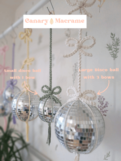 The Coquette Bow Disco Ball (Single Bow) - Canary Macrame