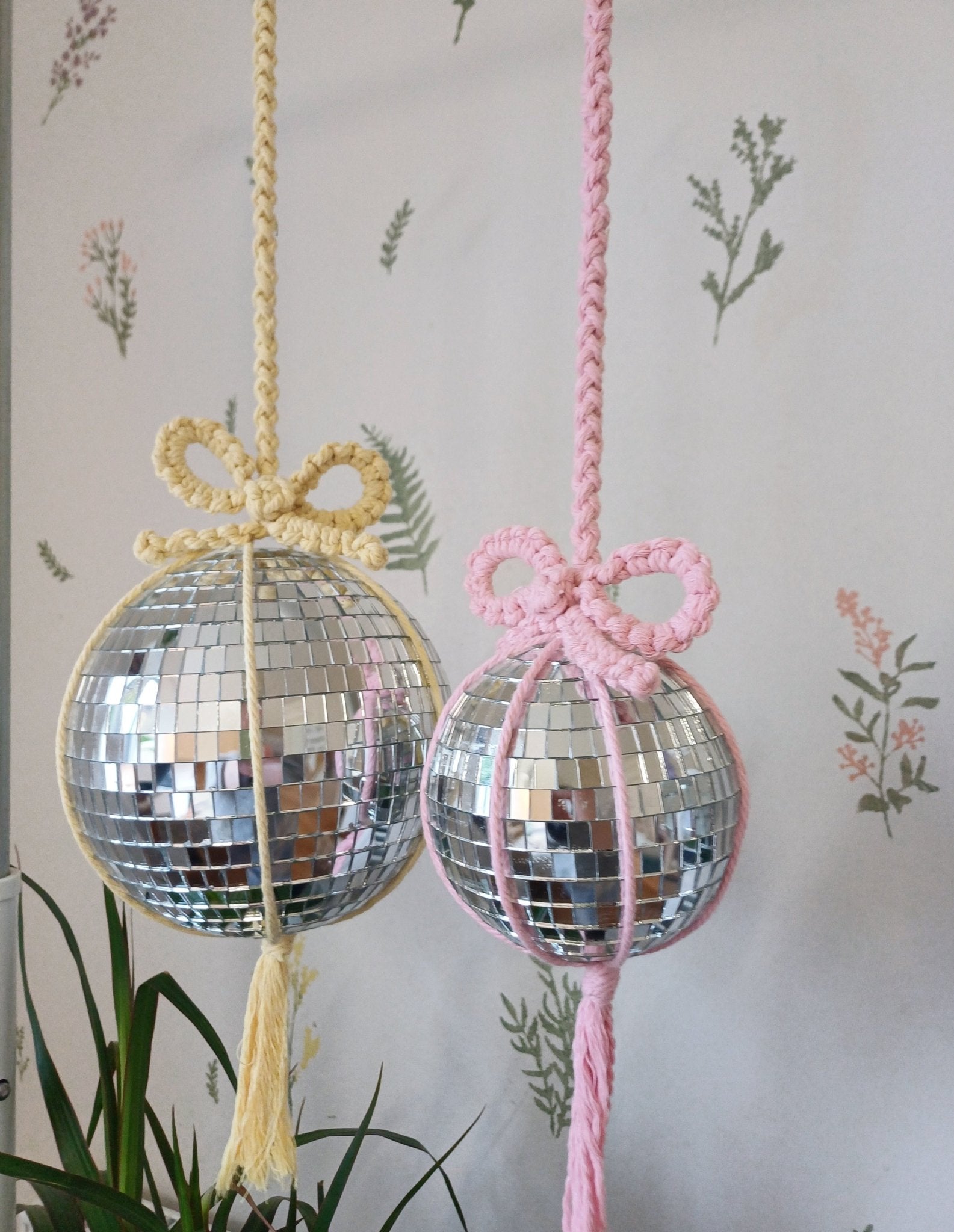 The Coquette Bow Disco Ball (Single Bow) - Canary Macrame